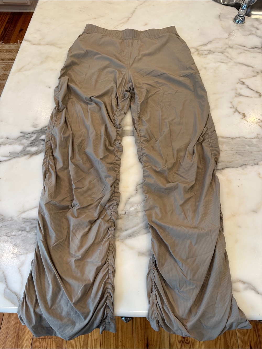 lululemon dance studio slim fit HR flared athletica Ruched Track Pants - Taupe
